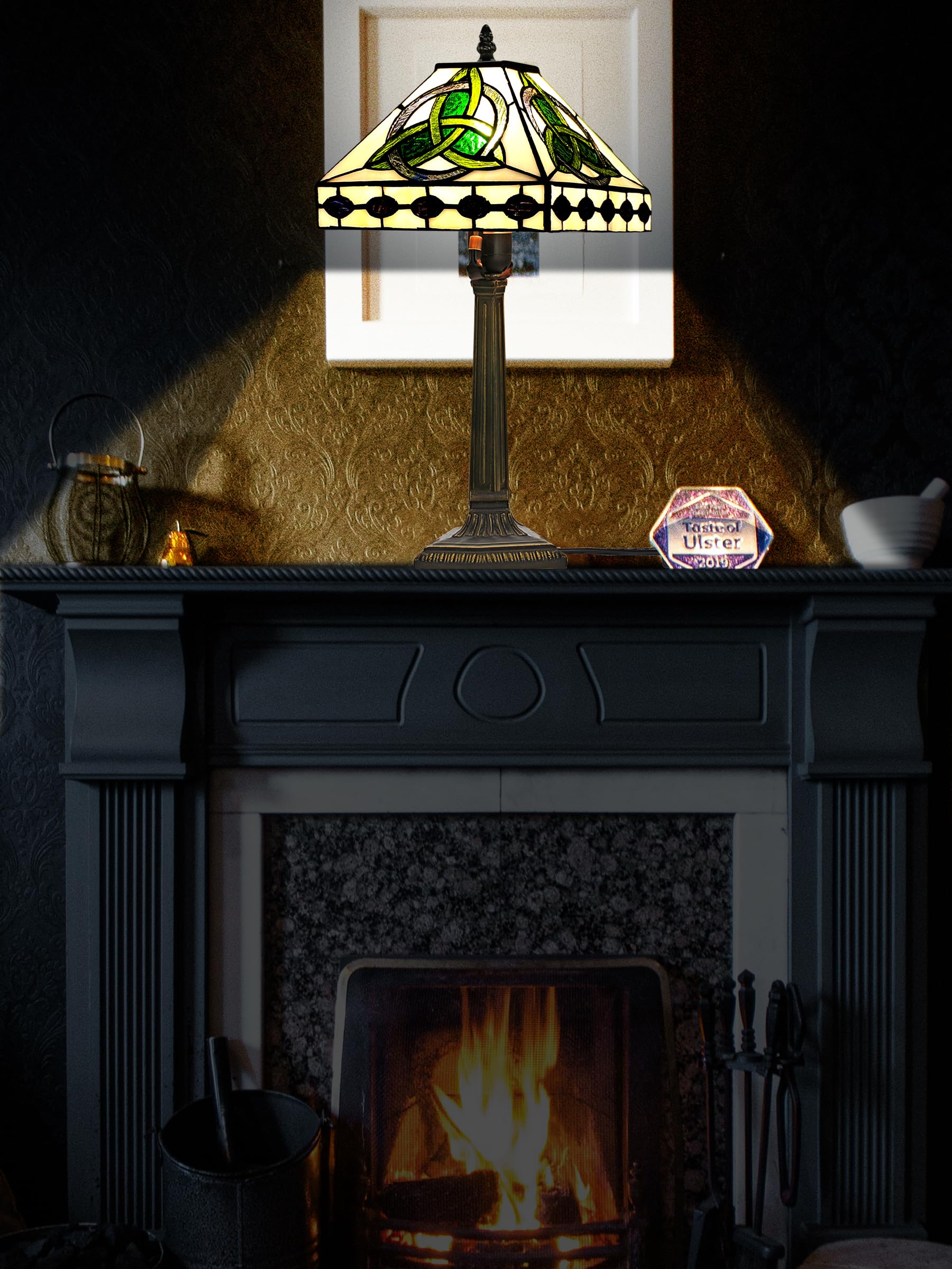 KY&BOSAM Tiffany Round Celtic Table Lamp - 18