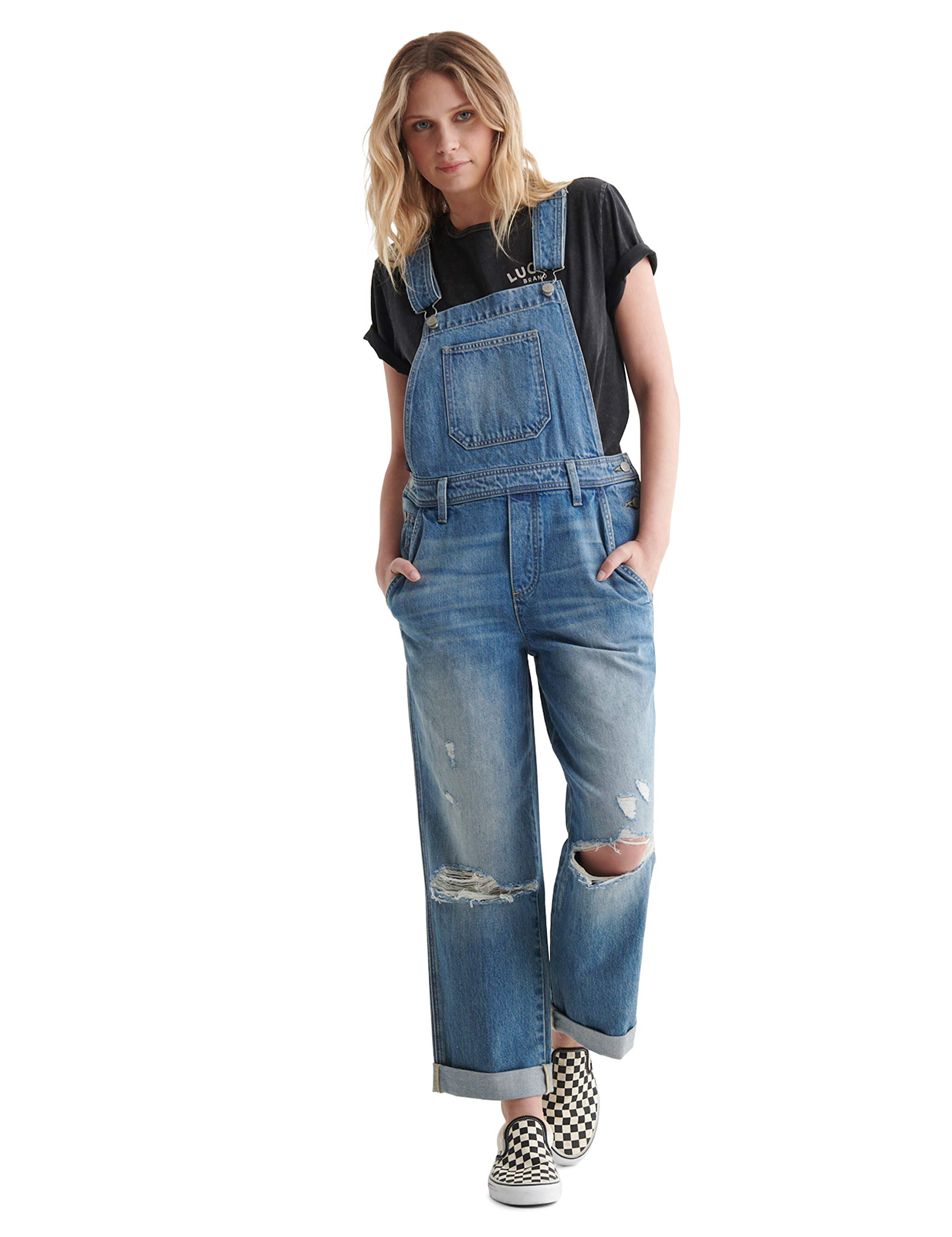 Lucky Brand Women's Denim Boyfriend Overalls - Comfortable & Stylish Casual Jumpsuit for Everyday Wear, Outings & Layering