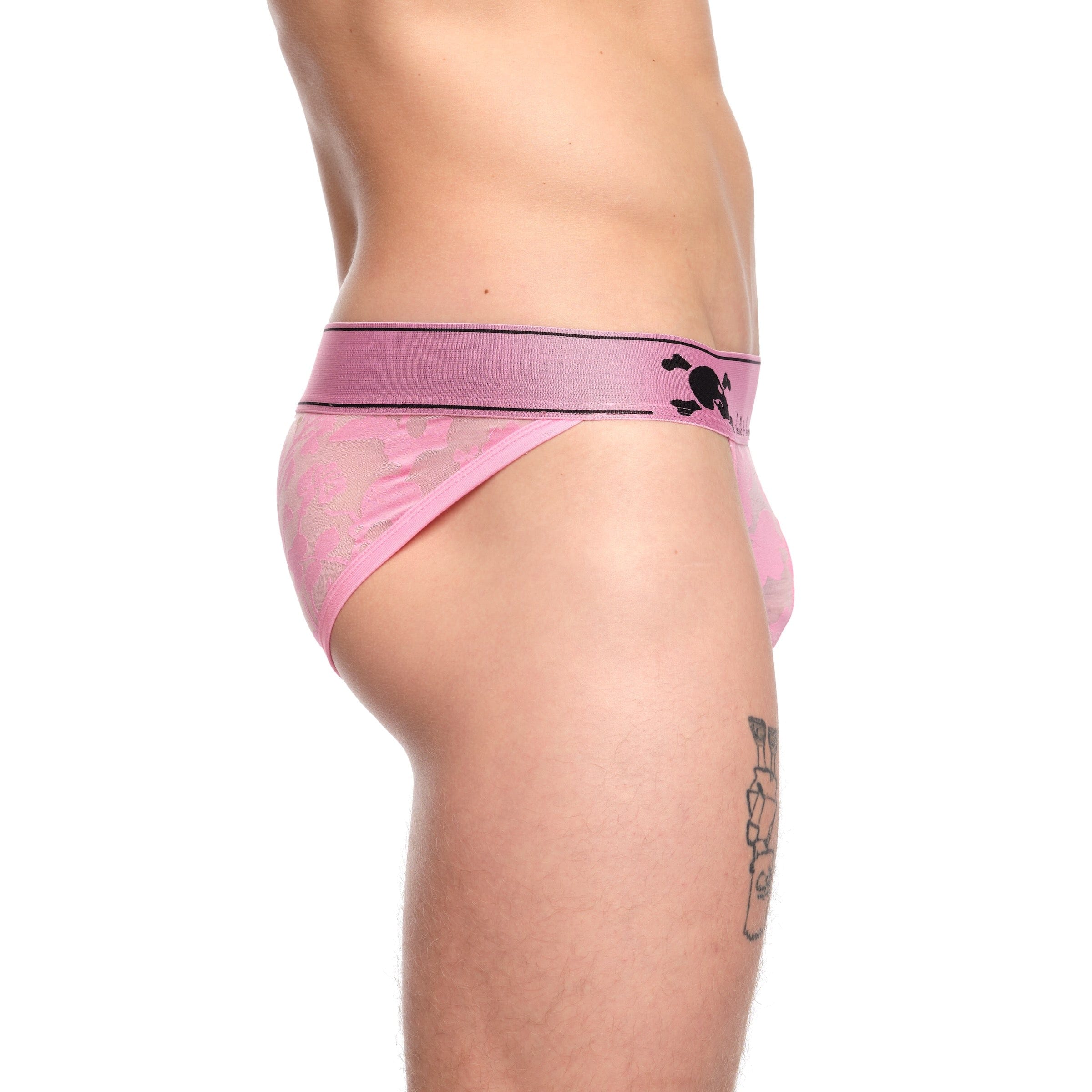 Dutch Floral Burnout Sport Brief Pink - Women's Comfortable Cotton Underwear for Yoga, Gym & Daily Wear