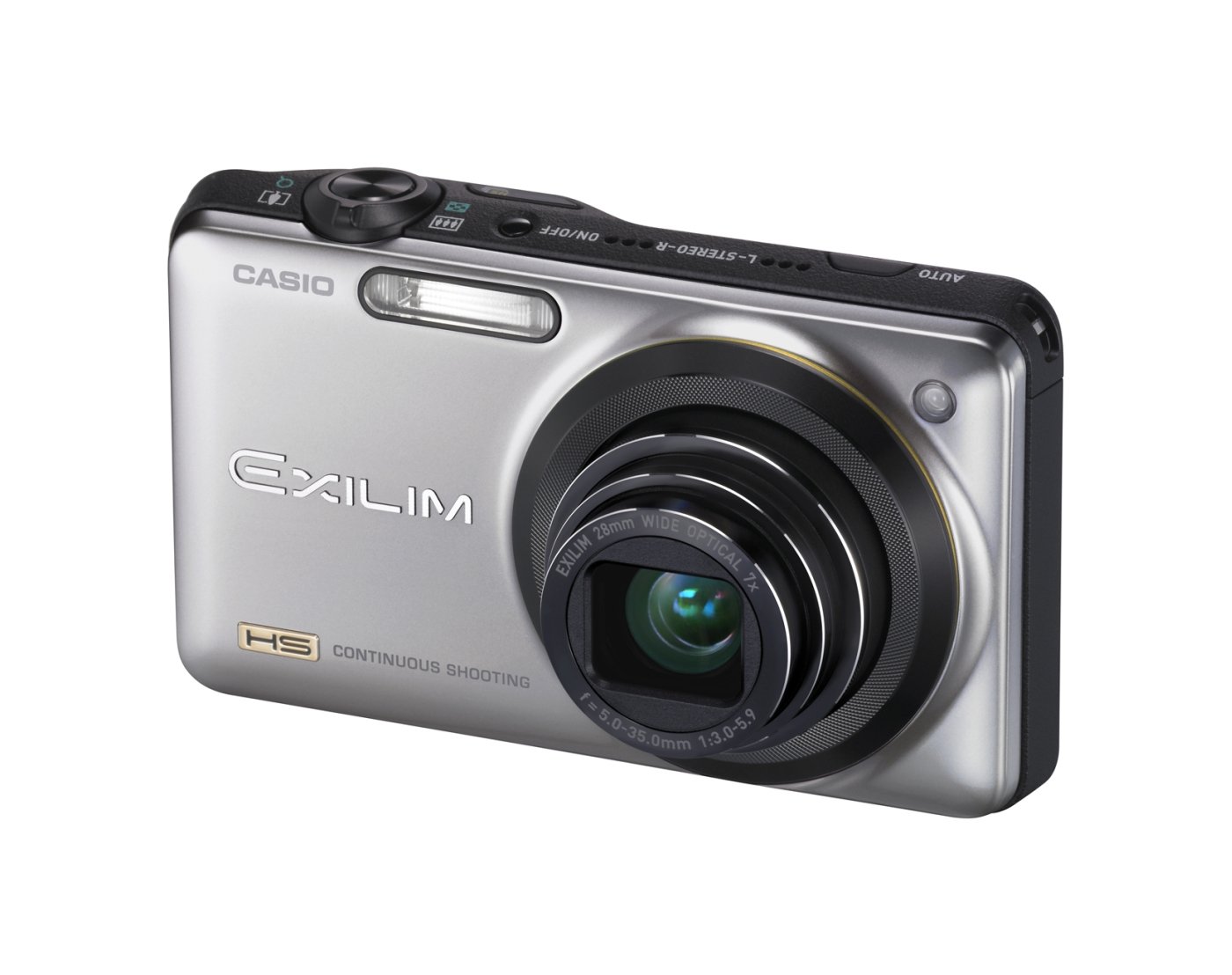 Casio Exilim EX-ZR10SR 12.1MP High-Speed Digital Camera with 7x Zoom - Silver (EX-ZR10) - Perfect for Travel, Vlogging & Everyday Photography