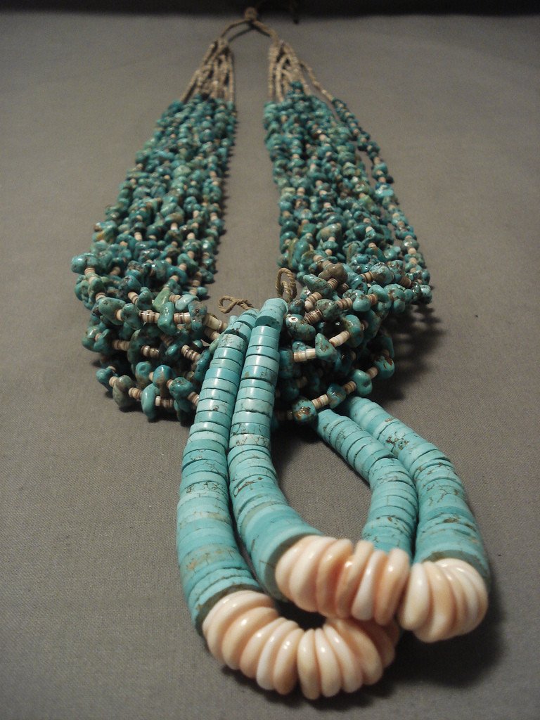 343 Gram Vintage Green Turquoise Necklace - Authentic Old Southwest Style Jewelry for Women | Perfect for Boho Fashion, Gift Giving & Special Occasions