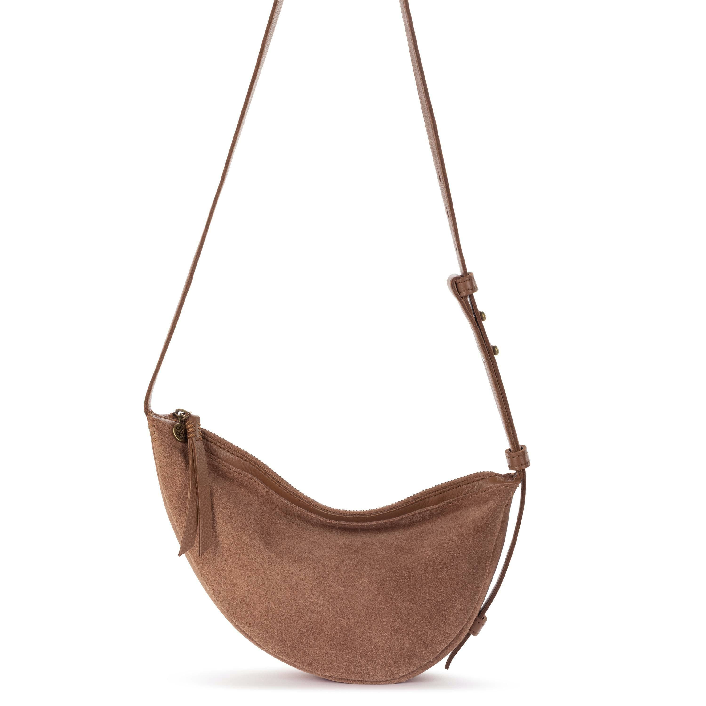 Premium Leather Tess Sling Bag in Tobacco Suede - Stylish Crossbody Purse for Women, Perfect for Daily Use, Travel & Casual Outings