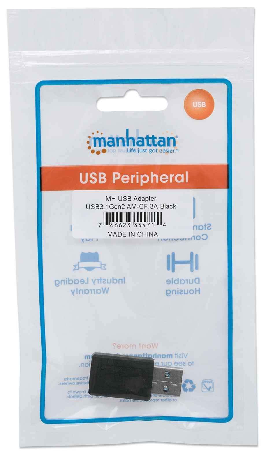 MANHATTAN Super Speed USB C Adapter (354714) - Fast Charging for iPhone, Samsung, MacBook & More - Perfect for Travel, Office & Home Use