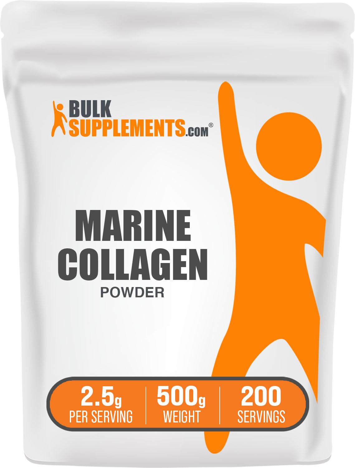 Premium Hydrolyzed Marine Collagen Peptides Powder - 2500mg per Serving, 500g (1.1 lbs) - Gluten Free Collagen Supplement for Skin, Hair & Joint Support - Ideal for Smoothies, Coffee & Baking Recipes