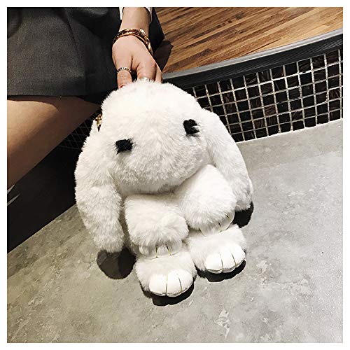 Luxury Faux Rabbit Fur Crossbody Bag for Women - Stylish Shoulder Purse for Party, Dinner & Evening Out - Soft Vegan Leather Handbag
