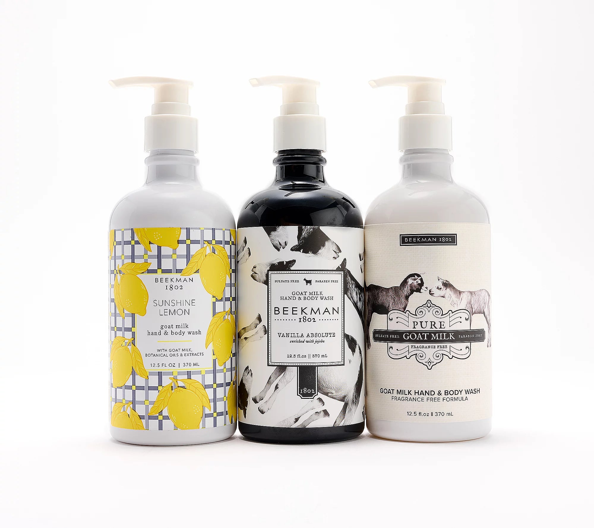 3-Piece Goat Milk Hand & Body Wash Gift Set - Moisturizing & Nourishing for Dry Skin - Perfect for Spa Day, Self-Care & Holiday Gifting