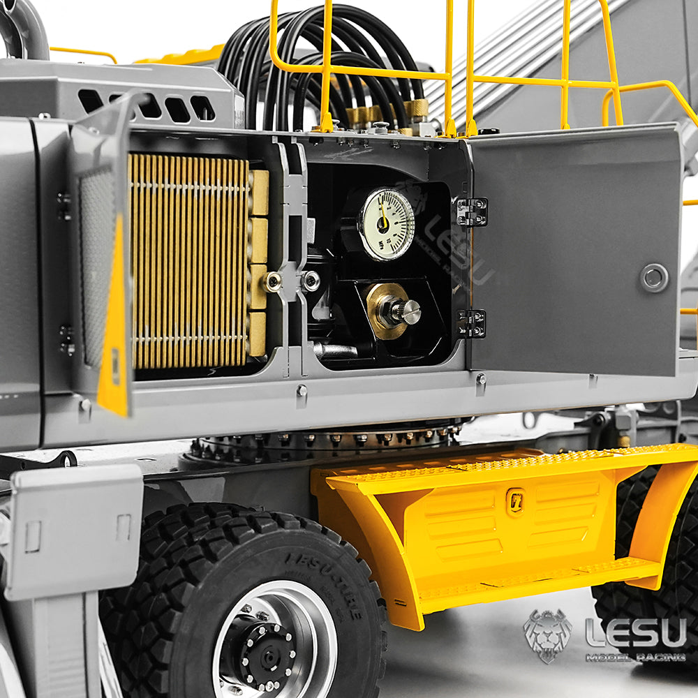 1/14 Scale LESU RC Hydraulic Excavator Model - Aoue ET30H Wheeled Digger with Light System, Pump & Valve (Pre-Assembled & Painted) - Perfect for RC Construction Enthusiasts, Collectors & Display