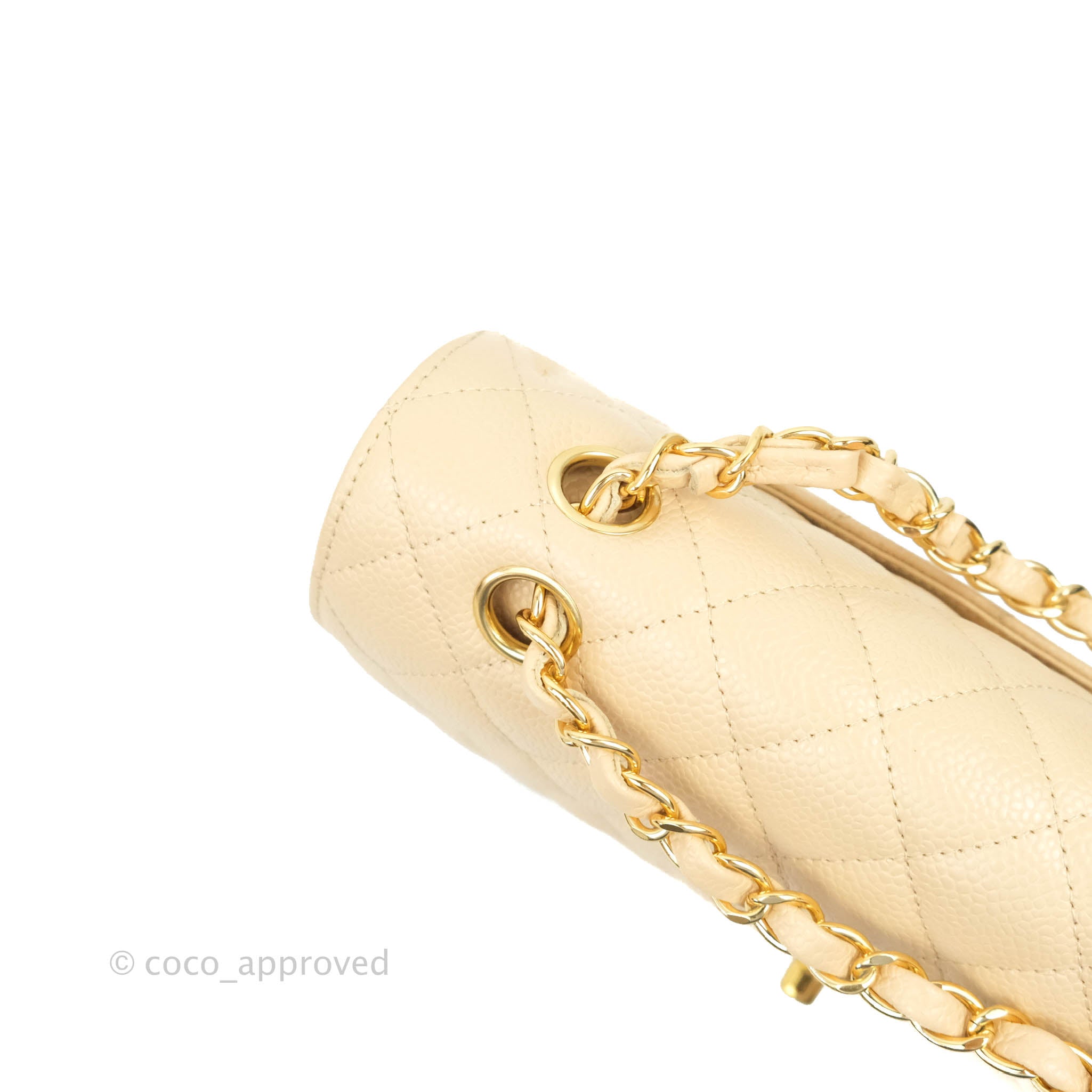 Chanel Classic Medium Double Flap Bag Quilted Beige Caviar Leather with Gold Hardware - Luxury Designer Handbag for Women, Perfect for Work, Date Night & Special Occasions