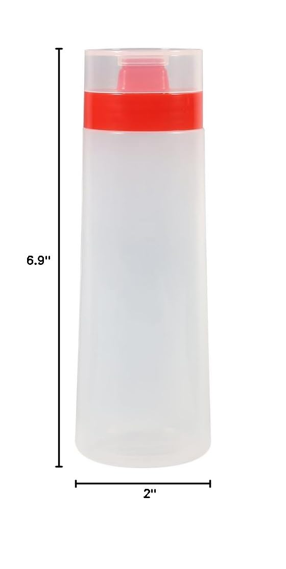FILFEEL 4-Hole Squeeze Bottle for Sauces - Durable Resin Condiment Dispenser for Ketchup, Jam, Mayonnaise & Olive Oil (Red/Yellow) - Perfect for Restaurants, BBQs, Home Kitchen & Food Service