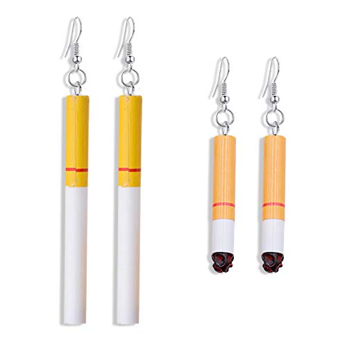 Trendy Cigarette Earrings for Women - Punk Dangle Earrings Fashion Jewelry Gift for Girls - Cool & Creative Cigarette Butt Design - Perfect for Parties, Concerts & Punk Style Outfits