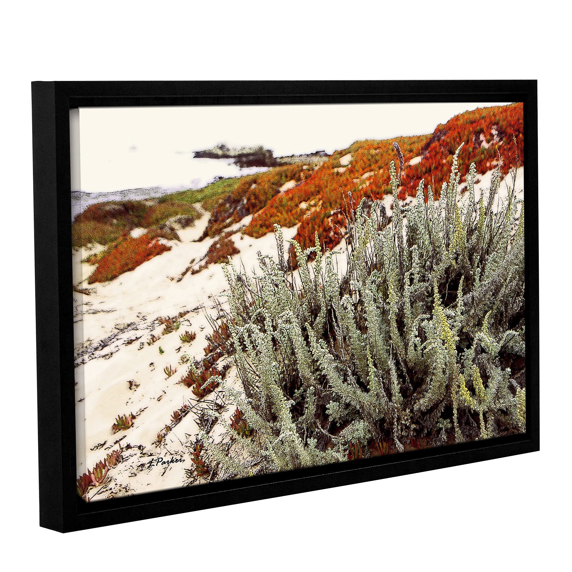 ArtWall Linda Parker 'Red Ice On Beach III' Gallery-Wrapped Floater-Framed Canvas Print - Small Wall Art for Living Room, Bedroom & Office Decor