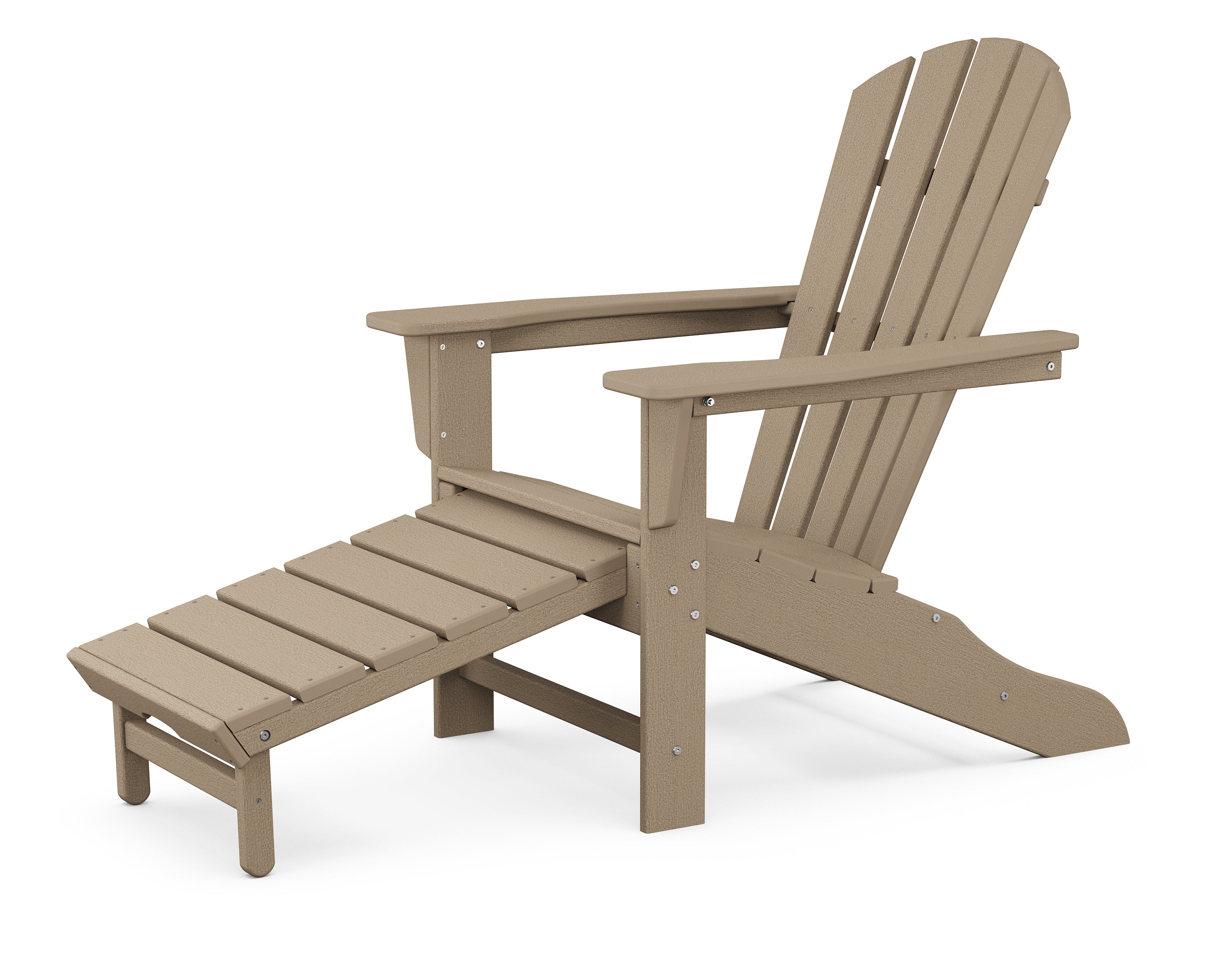 **POLYWOOD Palm Coast Ultimate Adirondack Chair with Hideaway Ottoman - Durable Outdoor Furniture for Patio, Poolside & Garden Relaxation**