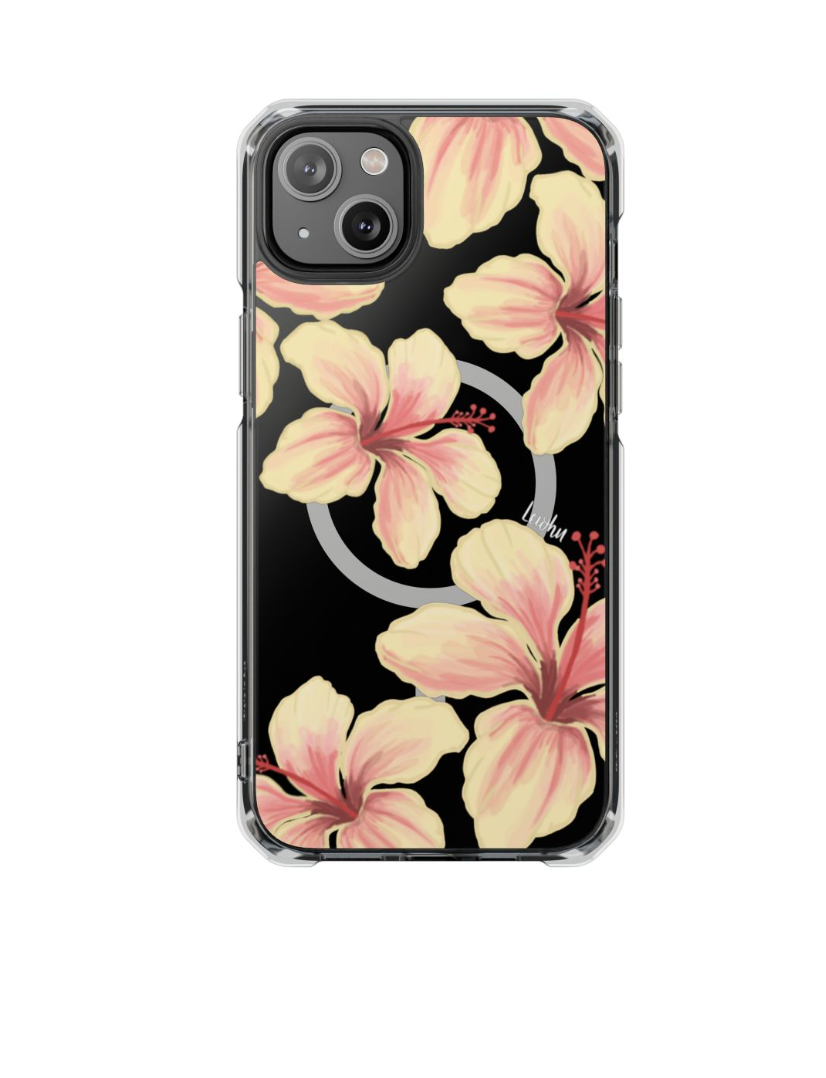 Premium Clear Hibiscus Ke'oke'o Phone Case - Shatterproof Protective Cover for iPhone & Samsung - Perfect for Beach, Travel & Everyday Use