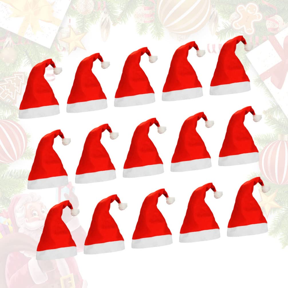 ABOOFAN 15 Pcs Christmas Party Hats - Festive Santa Claus Headdress for Kids & Adults, Thick Holiday Headwear for Xmas Celebrations, Family Gatherings & Office Parties
