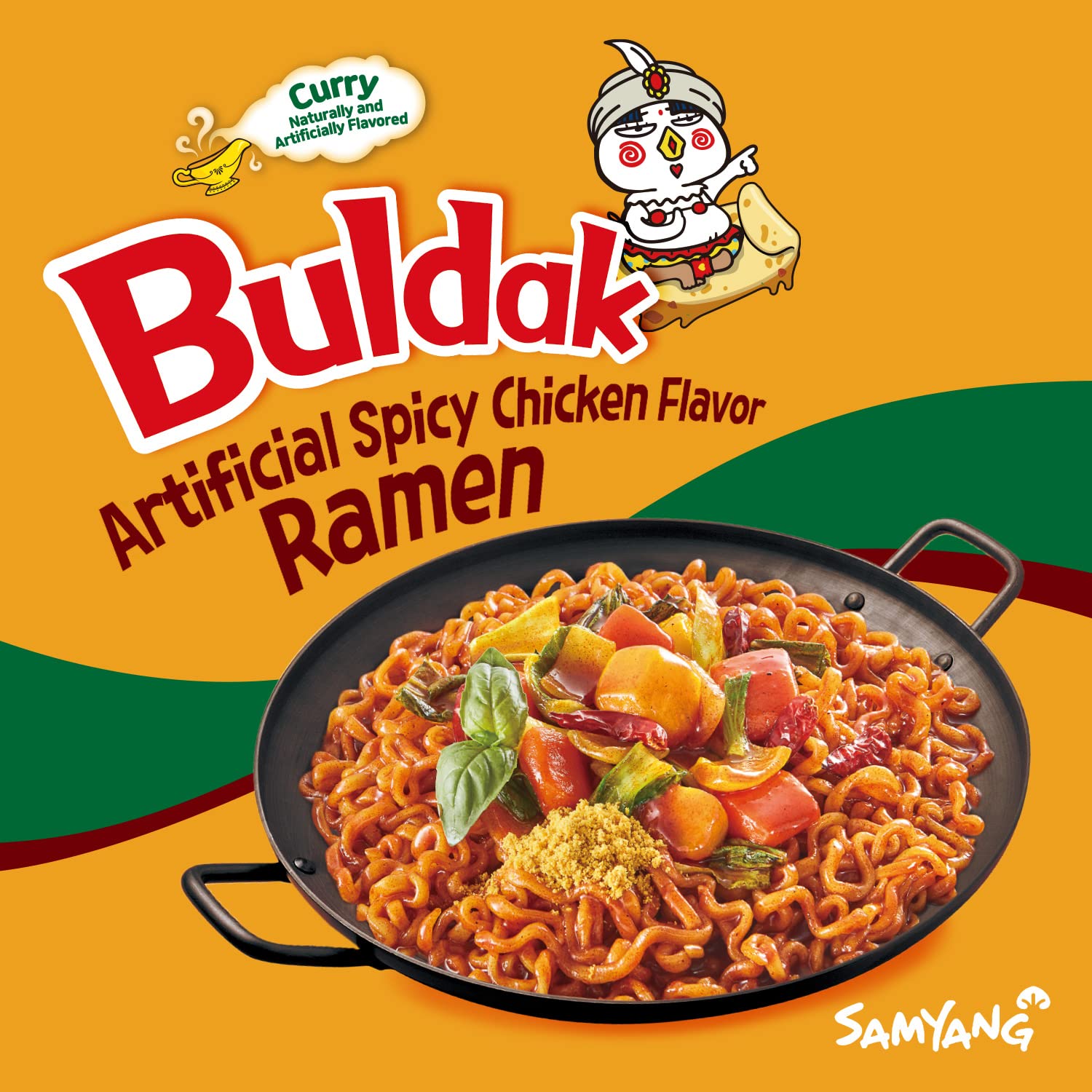 Samyang Hot Chicken Curry Flavor Ramen Halal Certified 4.93oz (140g) x5 Pack - Spicy Instant Noodles for Quick Meals, Snacks & Asian Food Lovers