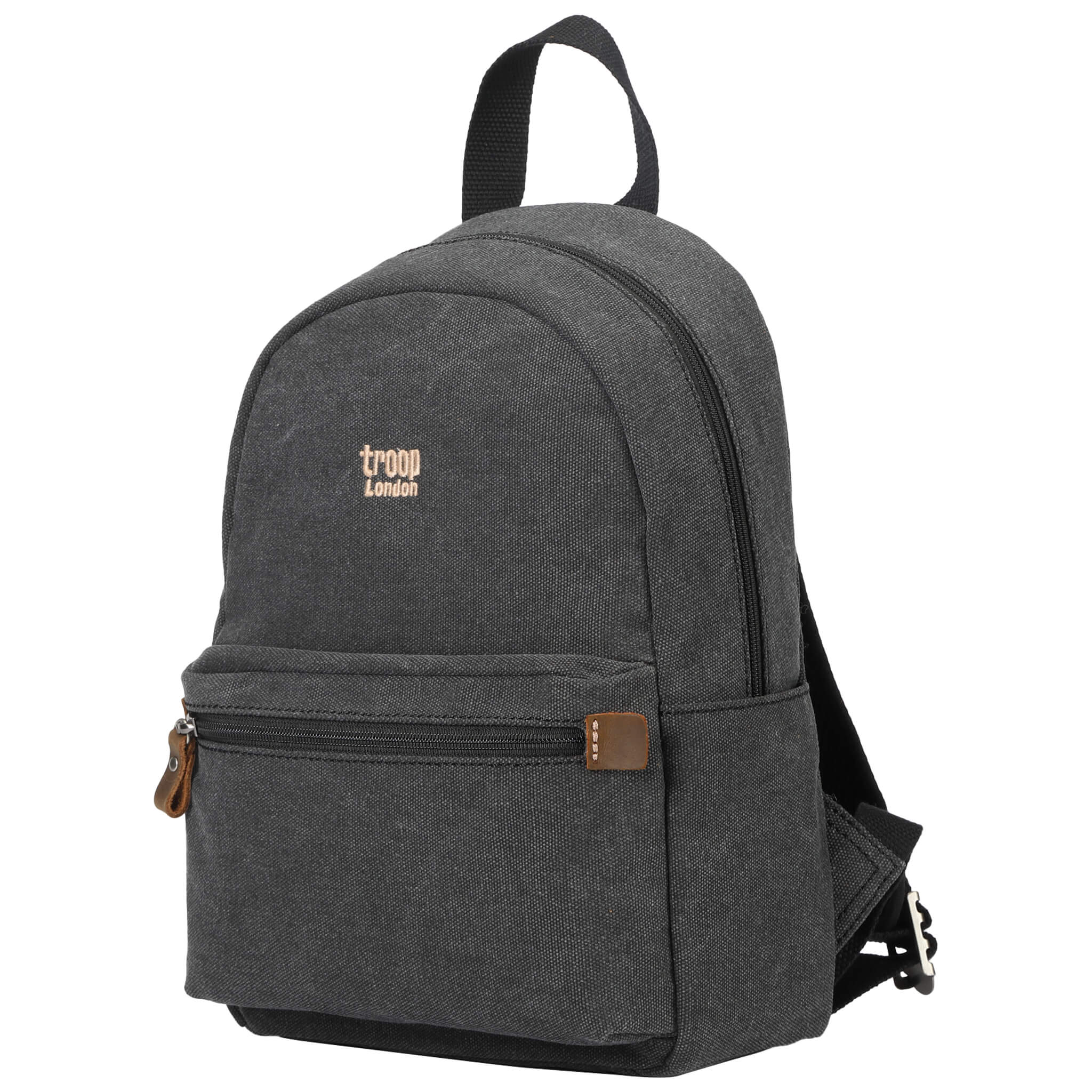 TRP0552 Troop London Classic Canvas Backpack - Small Durable School & Travel Daypack for Men & Women - Perfect for College, Commuting & Outdoor Adventures