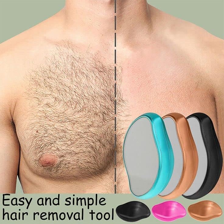 QUIQSHIPP Crystal Hair Eraser - Painless Hair Removal Tool for Women & Men | Washable & Reusable Exfoliator for Arms, Legs & Back | No Shaving Required for Smooth Skin | Perfect for Home Spa & Travel Use
