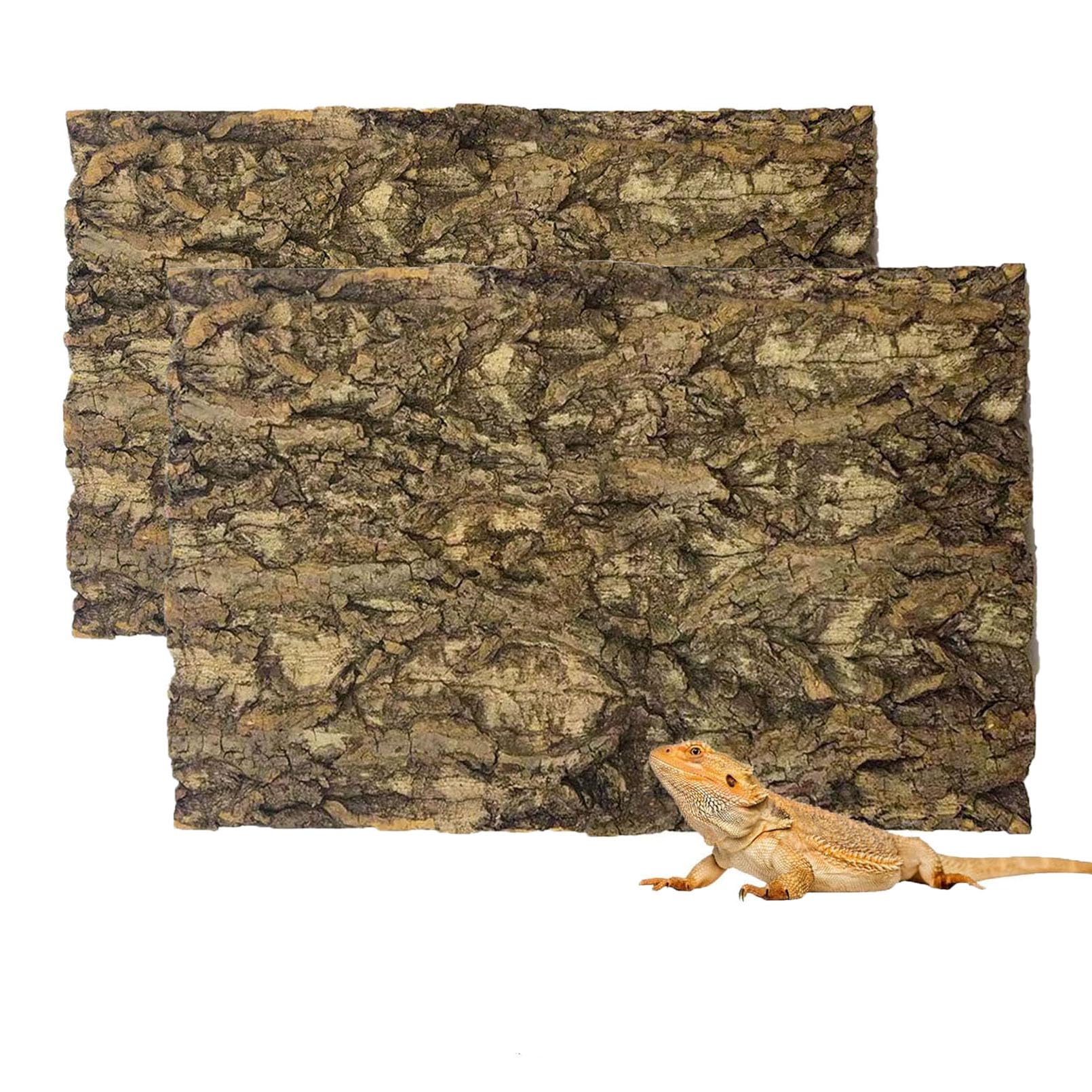 2Pcs Cork Bark Terrarium Background - 11.8
