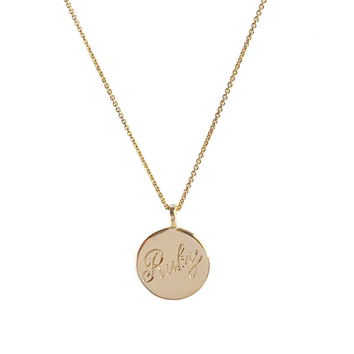 Personalized Engravable Round Disc Necklace for Women - Custom Name & Date Jewelry Gift for Mom, Wife, Girlfriend - Perfect for Anniversaries, Birthdays & Special Occasions