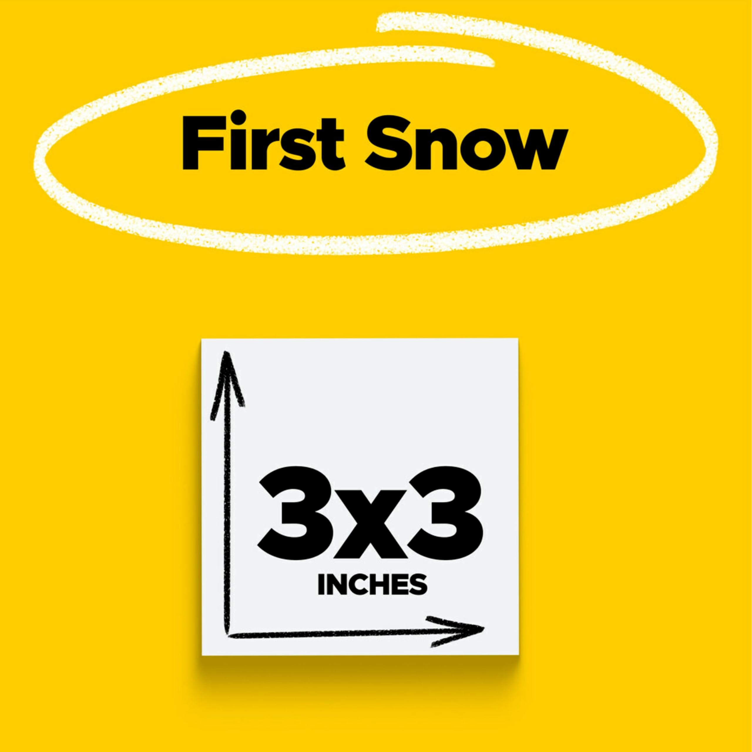 Super Sticky Notes 5-Pack, 3x3 Inch Extra Strong Adhesive Post-it Notes for School, Office & Home - Perfect for Vertical Surfaces, Monitors, Walls & Windows (First Snow White) - Great for Reminders, Planning & Organization
