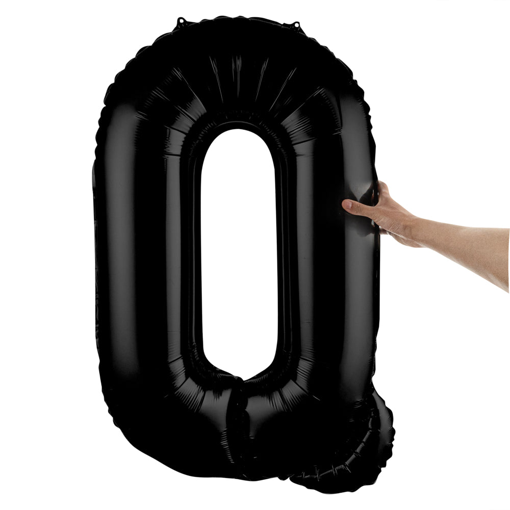 Black Mylar Letter Q Balloon - 40 Inch Large Foil Balloon for Birthday Party Decorations, Baby Showers, Graduation Celebrations & Photo Backdrops (1 Count)