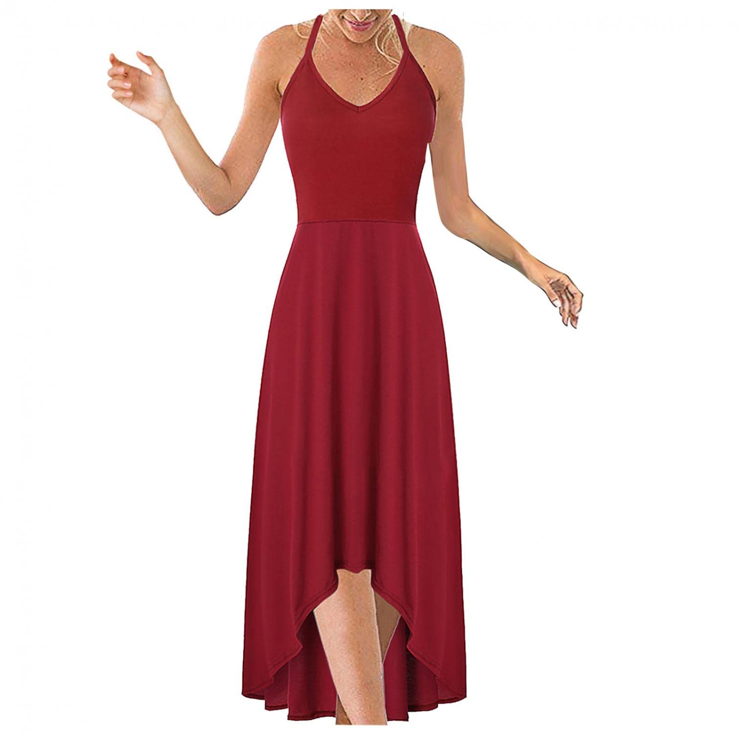 FABIURT Women's Sexy Casual Loose Long Maxi Dress - Flowy Sleeveless Summer Sundress for Beach, Party & Everyday Wear