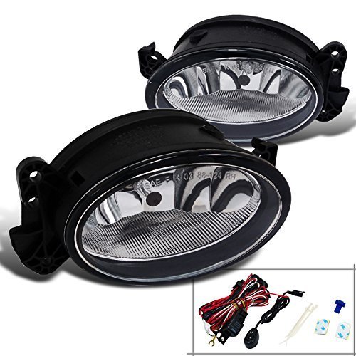 Spec-D Tuning Clear Chrome Fog Lights for Mercedes Benz W204 C-Class (C230 C300 C350) - Direct OEM Replacement with Switch - Perfect for Night Driving & Enhanced Visibility
