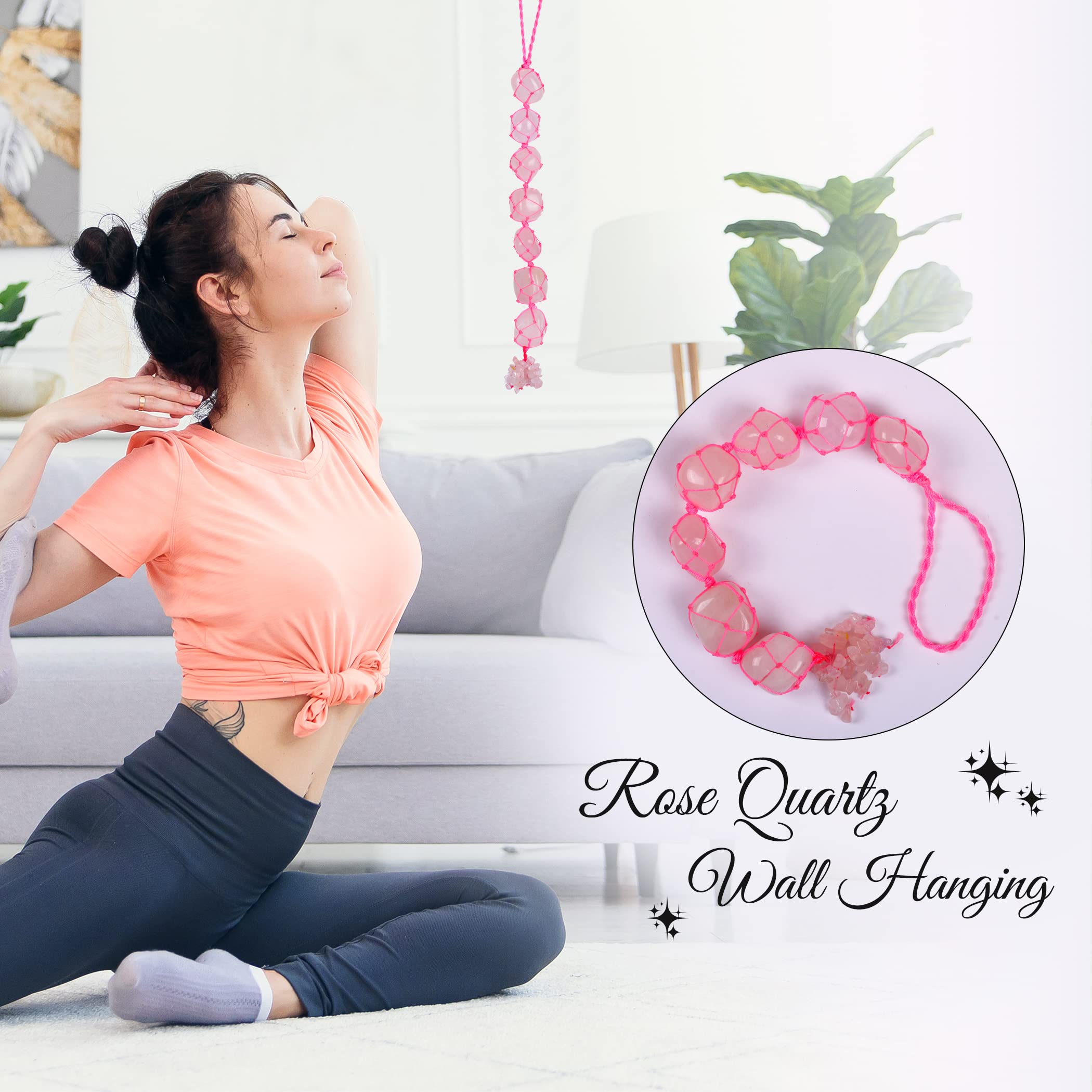 Rose Quartz Crystal Car Charm - Feng Shui Rearview Mirror Hanging for Positive Energy & Protection | Spiritual Decor & Car Accessory for Safe Travel & Good Vibes | Meditation, Stress Relief & Harmonious Energy | Perfect for Daily Commute, Road Trips & Yoga Lovers | Enhance Vehicle Atmosphere & Create Peaceful Driving Environment | Ideal for Energy Healing, Feng Shui Home Decor & Mindful Driving