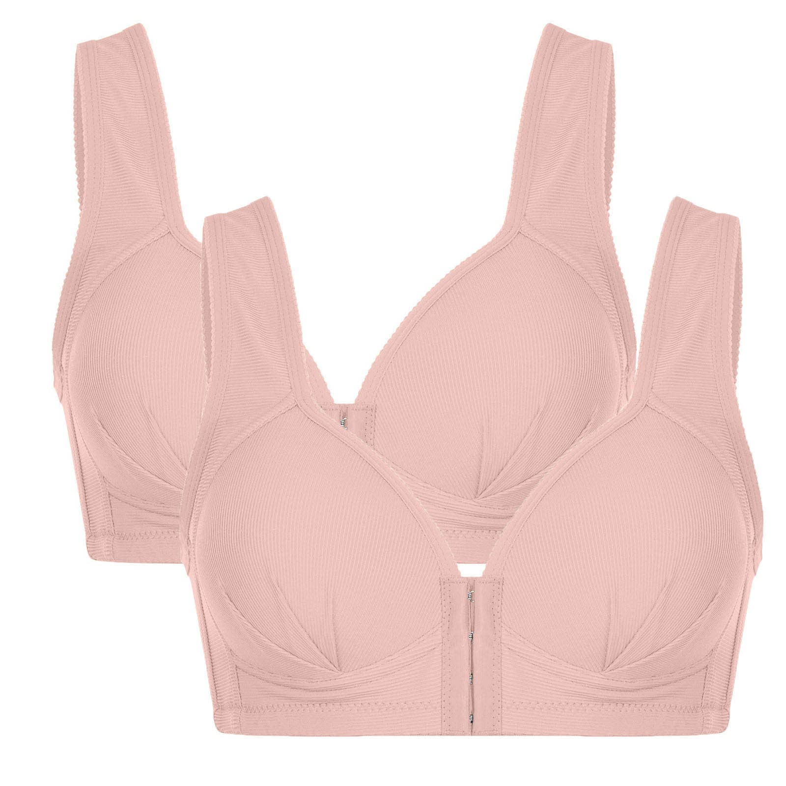 Plus Size Front Closure Push Up Bra for Women - Wide Strap Full Coverage Underwire Support Bra - Perfect for Everyday Wear & Comfortable Support