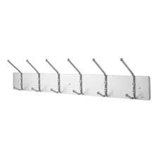 Safco 36-Inch Metal Wall Rack with 6 Ball-Tipped Double Hooks - 36