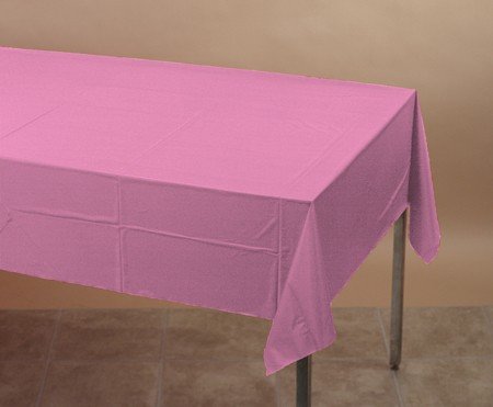 12-Pack Candy Pink Disposable Plastic Table Covers for Banquet & Party Decorations - 108
