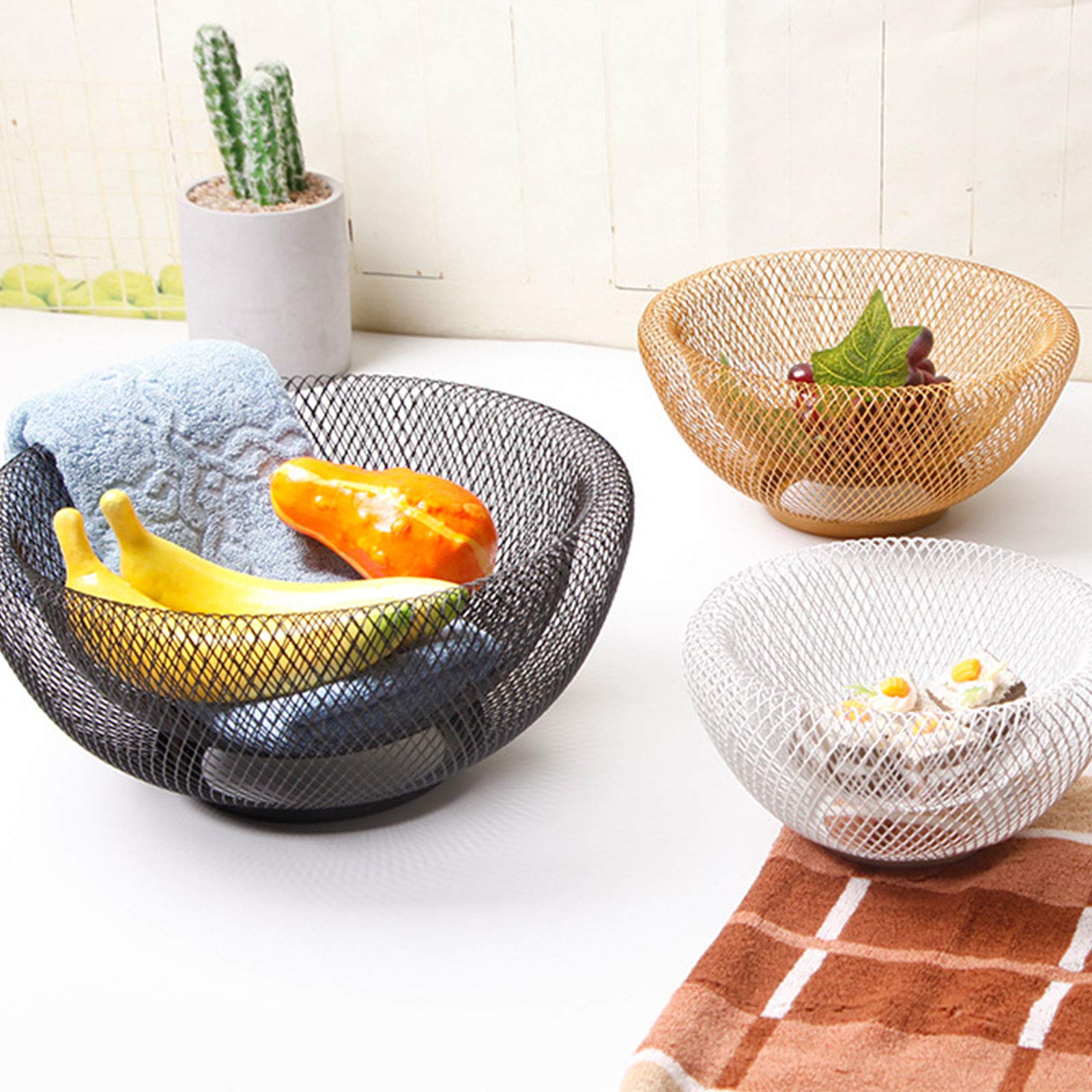 Metal Wire Fruit Basket - Kitchen Counter & Table Decor for Fruits, Snacks