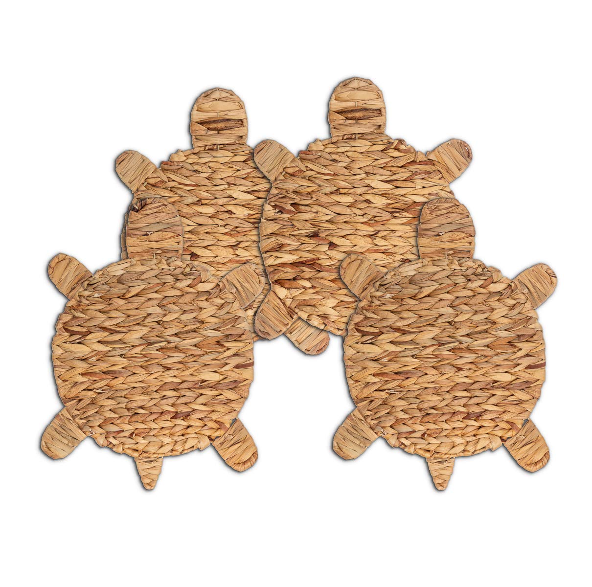 Eco-Friendly Woven Turtle Placemats Set of 4 - 12.6