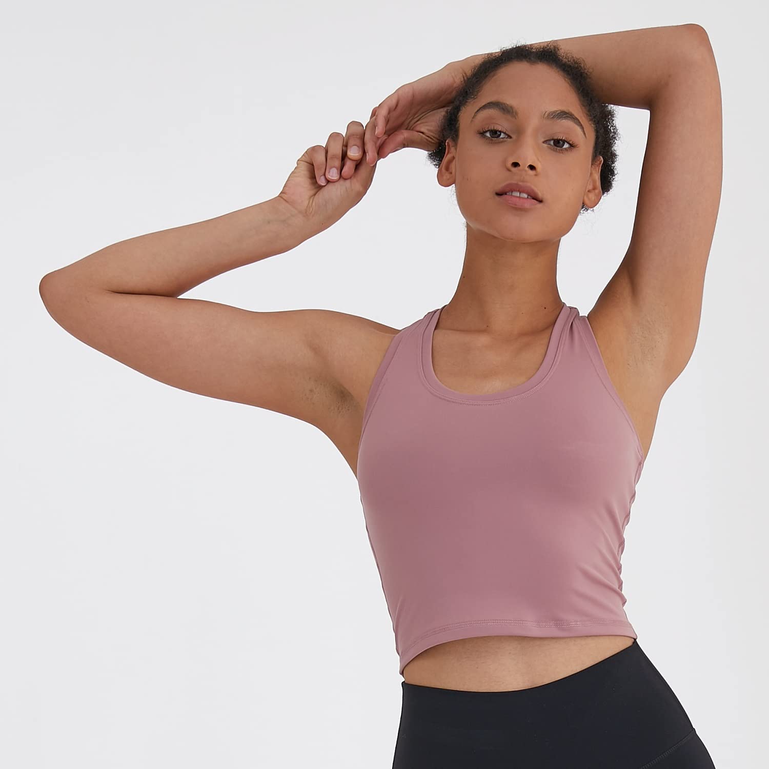 Women's Cropped Racerback Tank Top - Breathable Workout Shirt for Running, Yoga & Gym - Lightweight Activewear for Women - Perfect for Fitness, Sports & Summer Outfits