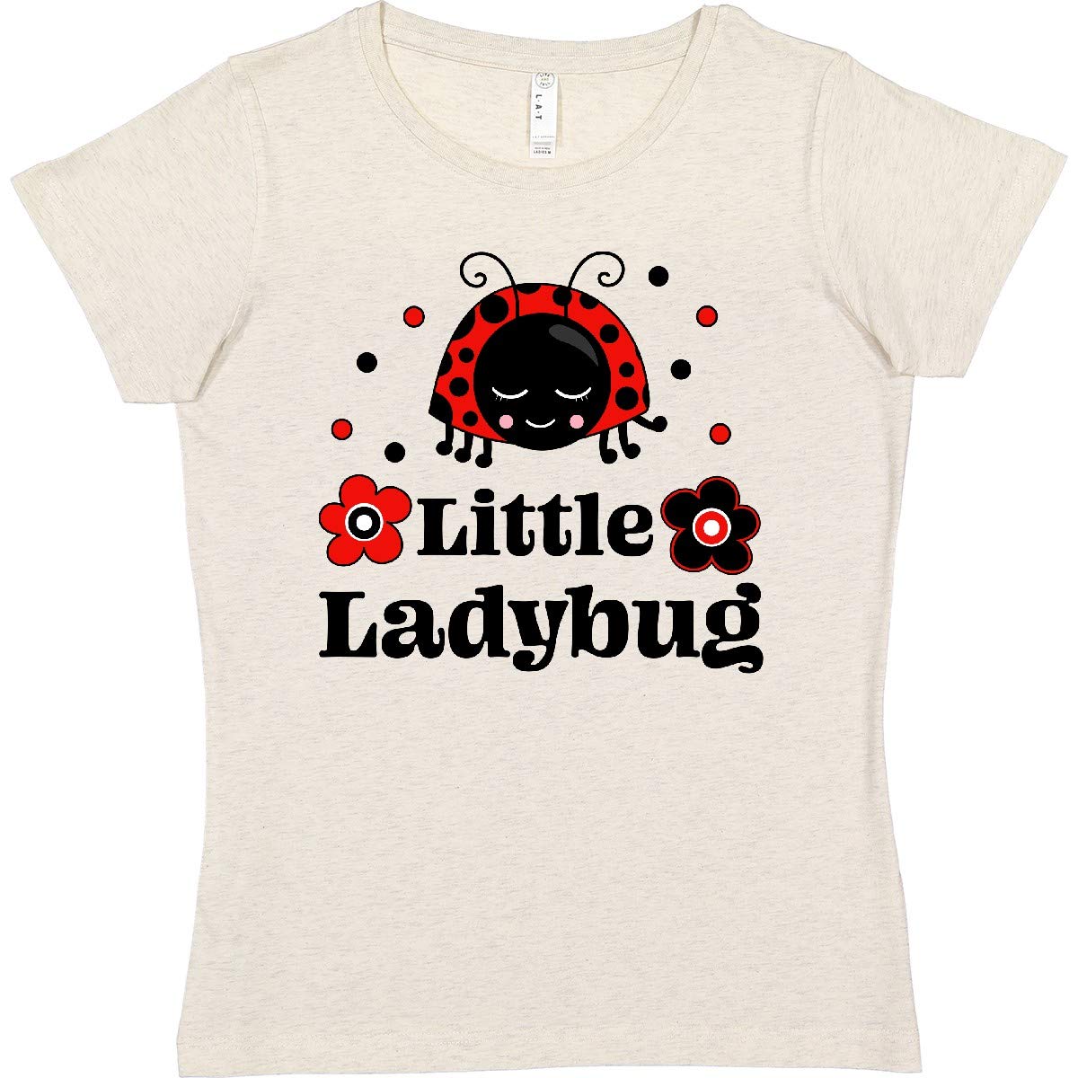 Inktastic Little Ladybug with Flowers Women's T-Shirt - Cute Bug Graphic Tee for Casual Wear, Spring Outfits & Gardening Days
