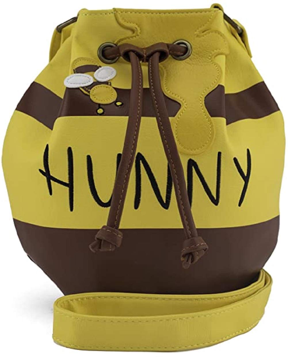 Loungefly Winnie the Pooh Honey Pot Crossbody Bag - Yellow Disney Character Purse for Women, Girls | Cute Casual Outing & Theme Park Accessory