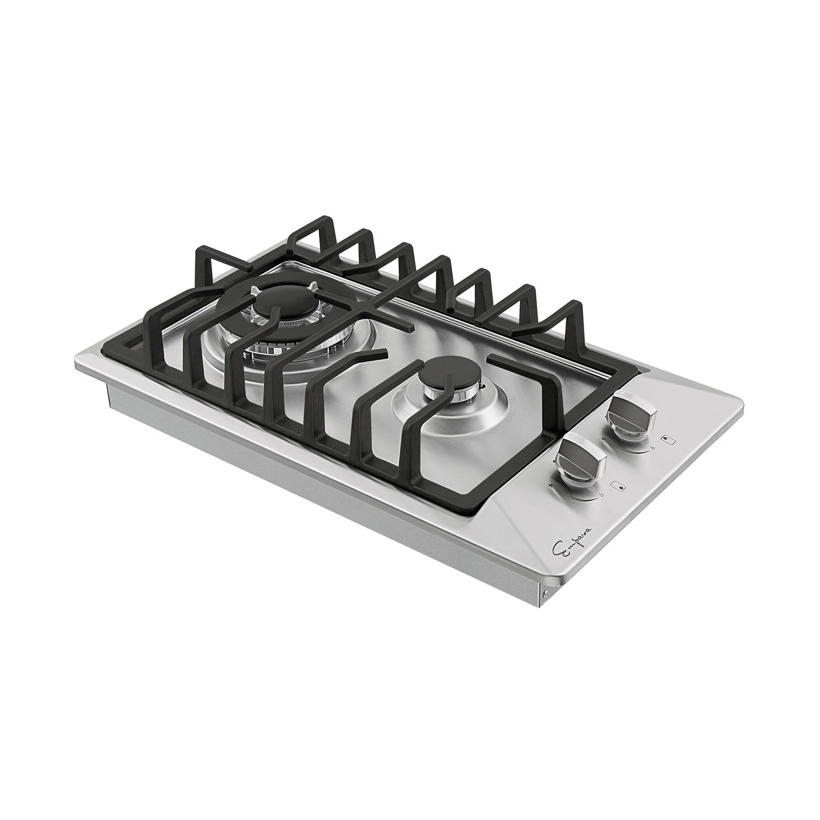 Empava 12 Inch 2 Burner Gas Cooktop Stainless Steel 12GC29 - Perfect for Kitchen Remodeling, RV Cooking & Outdoor BBQ