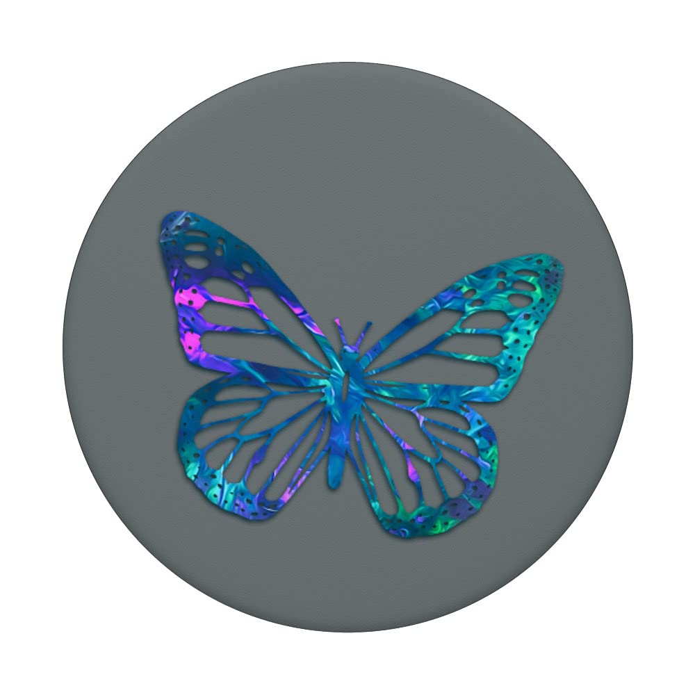 Purple Blue Violet Butterfly Phone Grip - Swappable PopGrip for Space Gray PopSockets, Perfect for Travel, Work, and Everyday Use