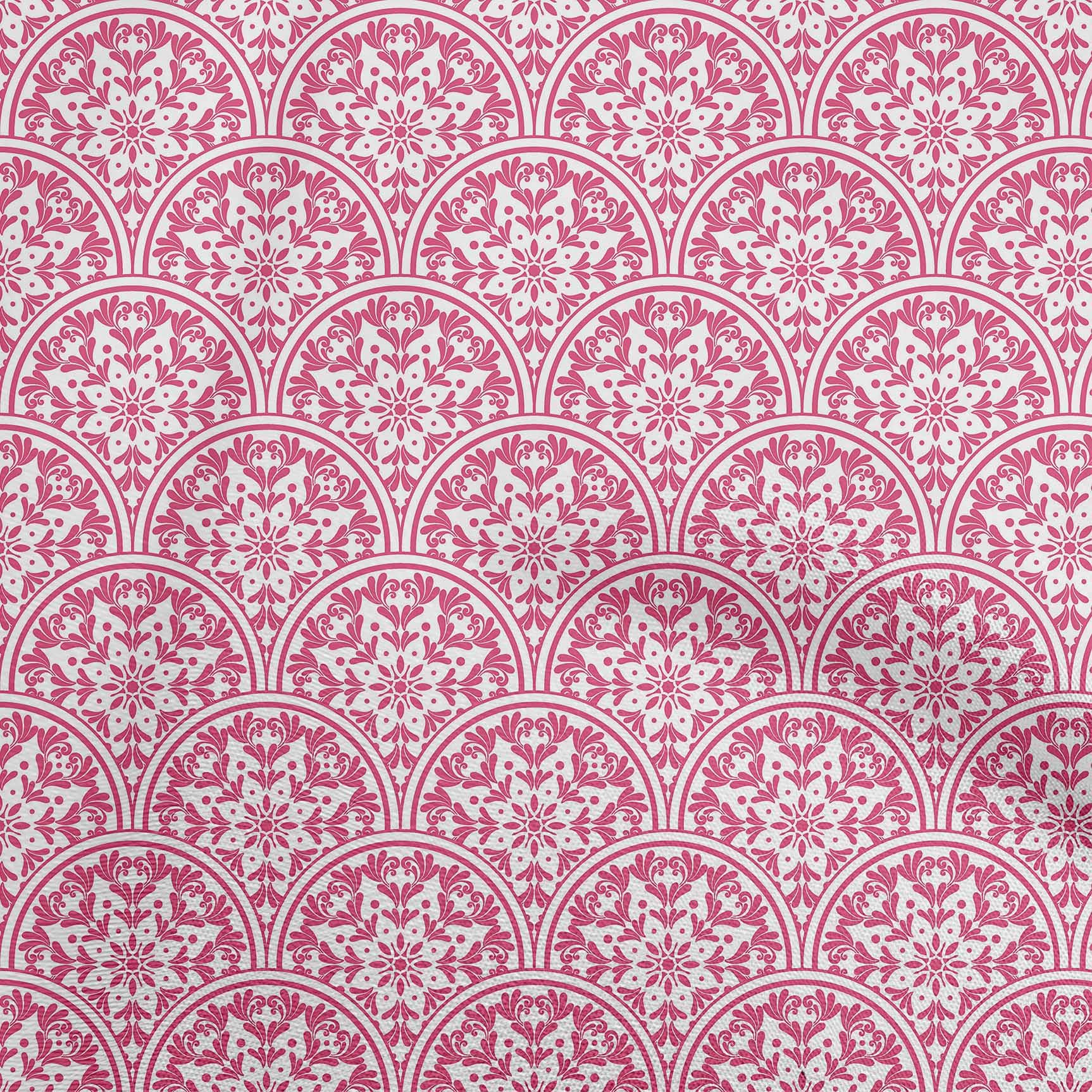oneOone Rayon Pink Printed Mosaic Fabric by The Yard - 56 Inch Wide DIY Sewing Material for Clothing, Quilting & Home Decor Projects