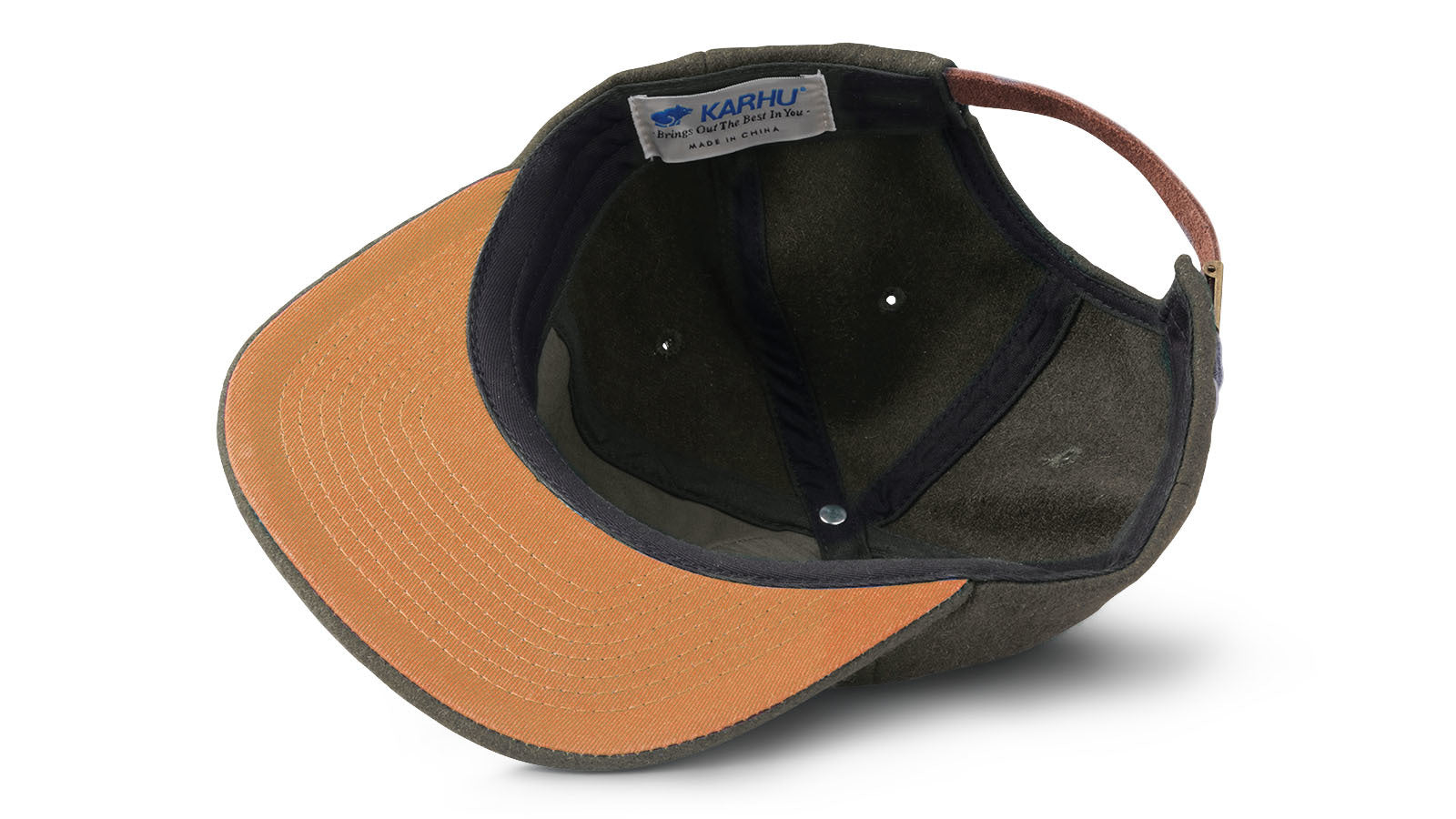 KARHU Logo Cap - Dark Olive & Brown Sugar Adjustable Baseball Hat for Men & Women | Outdoor, Running, Hiking, Casual Wear