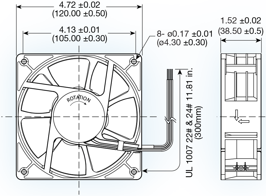 High-Performance 120mm EC Fan (120x120x38mm) - Mechatronics LPH12A99 BTHR - Perfect for PC Cooling, Server Racks & Industrial Ventilation