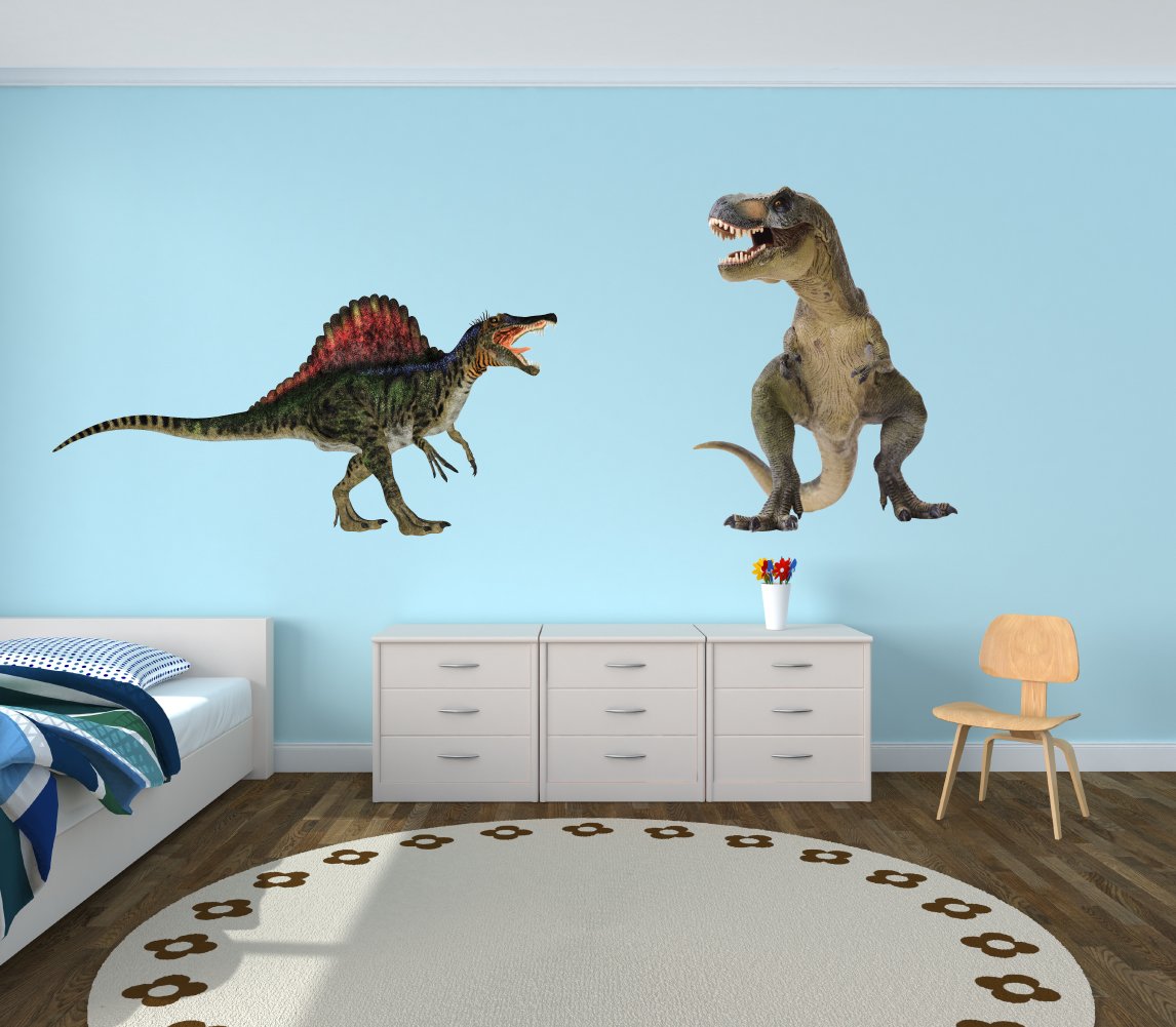 Realistic Giant Dinosaur Wall Decals - Peel and Stick Dinosaur Stickers for Kids Room Decor, Nursery, Classroom & Playroom