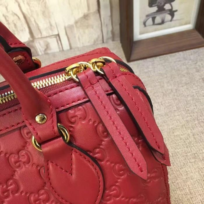 Gucci Signature Small Top Handle Bag for Women - Luxury Red Leather Crossbody Purse for Work, Party & Evening Out