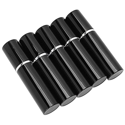 10ml Portable Refillable Perfume Atomizer Bottle - Mini Travel Perfume Spray Pump (5 Pack, Black) | Perfect for Travel, Gym, Office & On-the-Go Fragrance Touch-ups