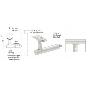 CRL Mill Post Mounted Hand Railing Bracket - Heavy Duty Stainless Steel Stair Railing Support for Outdoor & Indoor Use - Perfect for Decks, Staircases, and Balcony Safety Railings