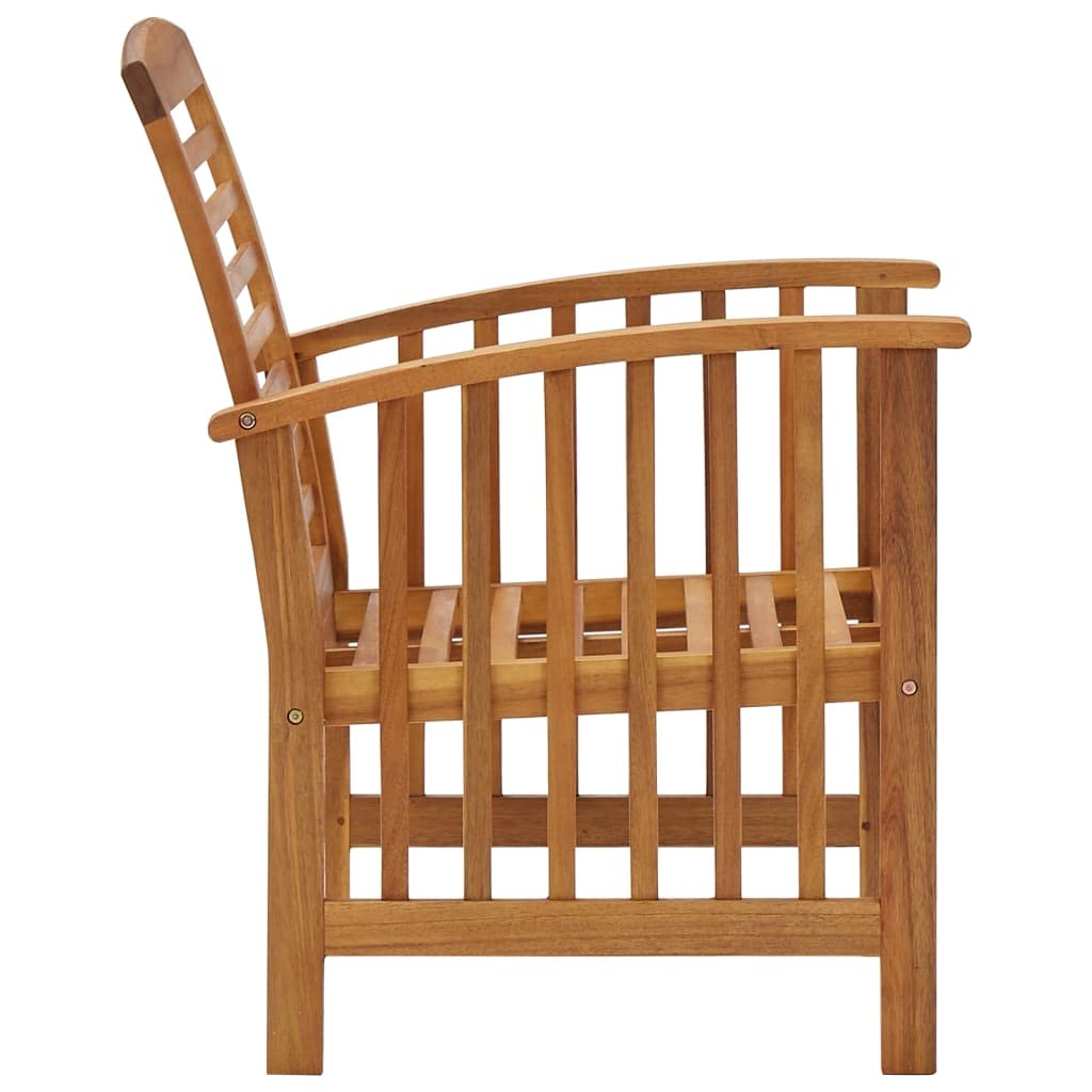 Premium Acacia Wood 4-Piece Patio Lounge Set - Outdoor Garden Furniture with Chairs, Bench & Coffee Table | Durable Weather-Resistant Patio Set for Backyard, Poolside & Garden Relaxation