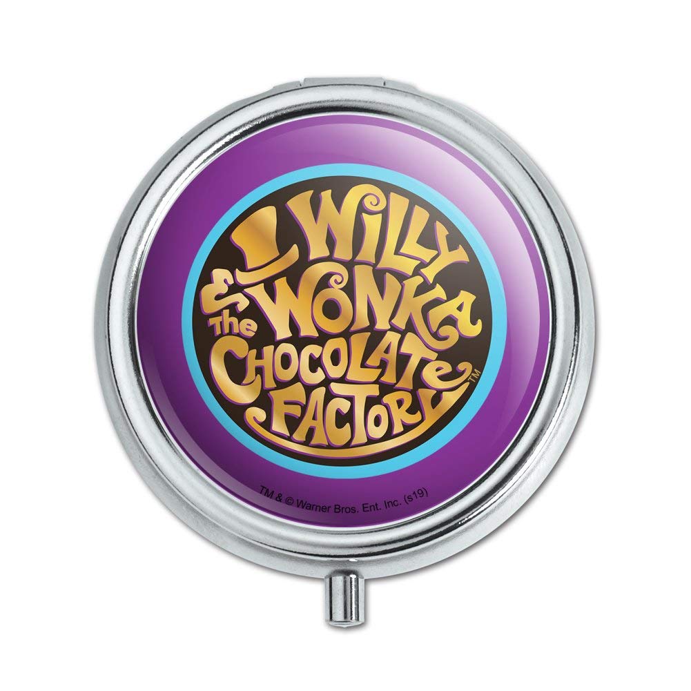 Willy Wonka and The Chocolate Factory Logo Pill Case & Trinket Box - Novelty Gift for Movie Fans, Candy Lovers - Perfect for Medication Storage, Jewelry Organizer, or Collectible Display