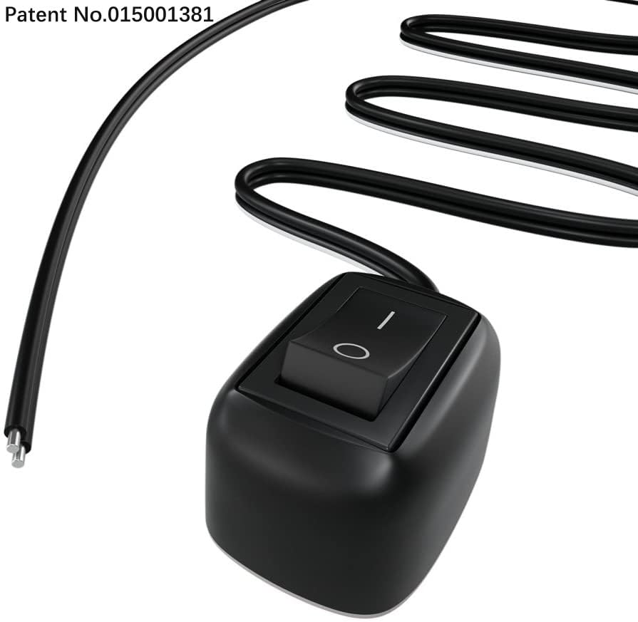 12V-220V/10A SPST Waterproof Toggle Switch with 1m Wire - Round Push Button On/Off Switch for Fog Lights, LED Light Bars, Neon Lights - Ideal for Automotive, Marine & DIY Lighting Projects