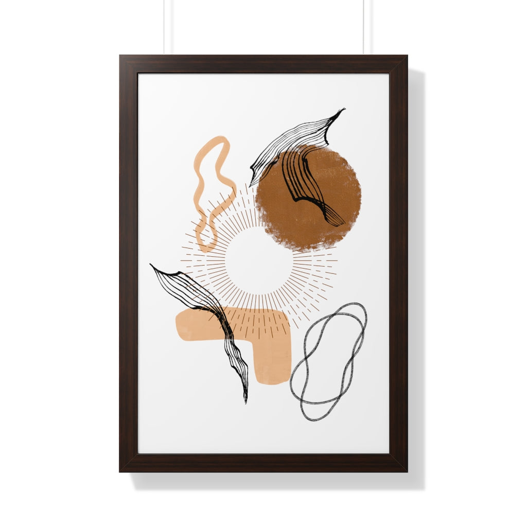 Modern Abstract Framed Vertical Wall Art Poster - Home & Office Decor for Living Room, Bedroom, Study