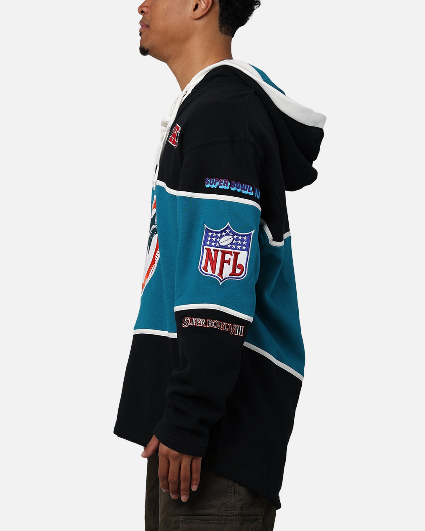 47 Brand Miami Dolphins Super Bowl Gridiron Lacer Hoodie - NFL Football Fan Apparel for Men & Women - Perfect for Game Day, Tailgating & Cold Weather